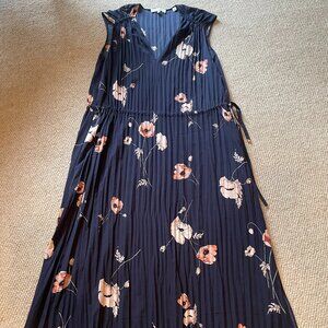 Vince Pleated Floral Dress